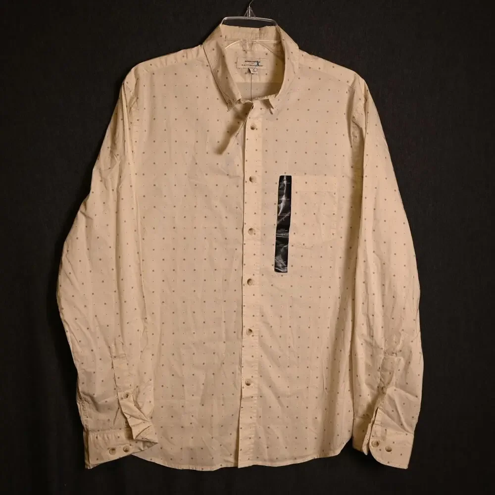 NEW Banana Republic Men's Large Slim Fit Untucked Shirt Long Sleeve Dress NWT